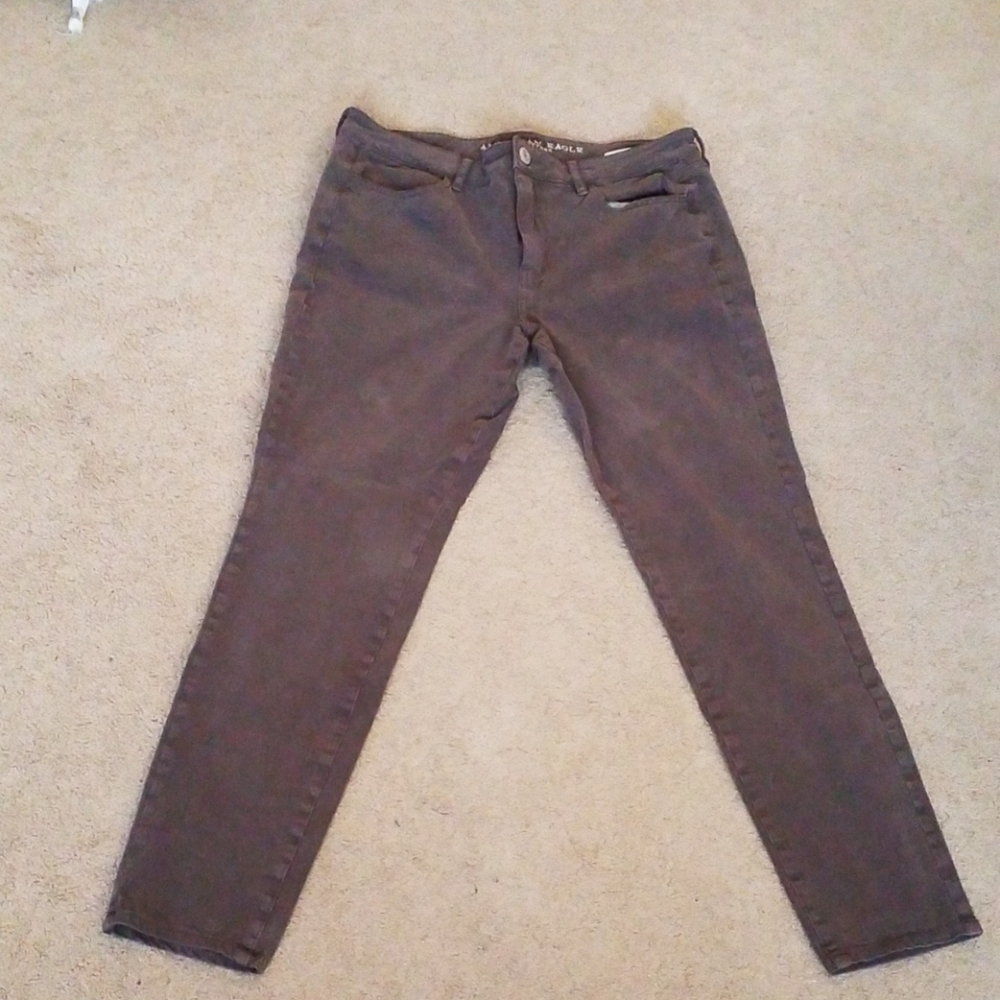 American Eagle dark gray skinny high rise jeggings